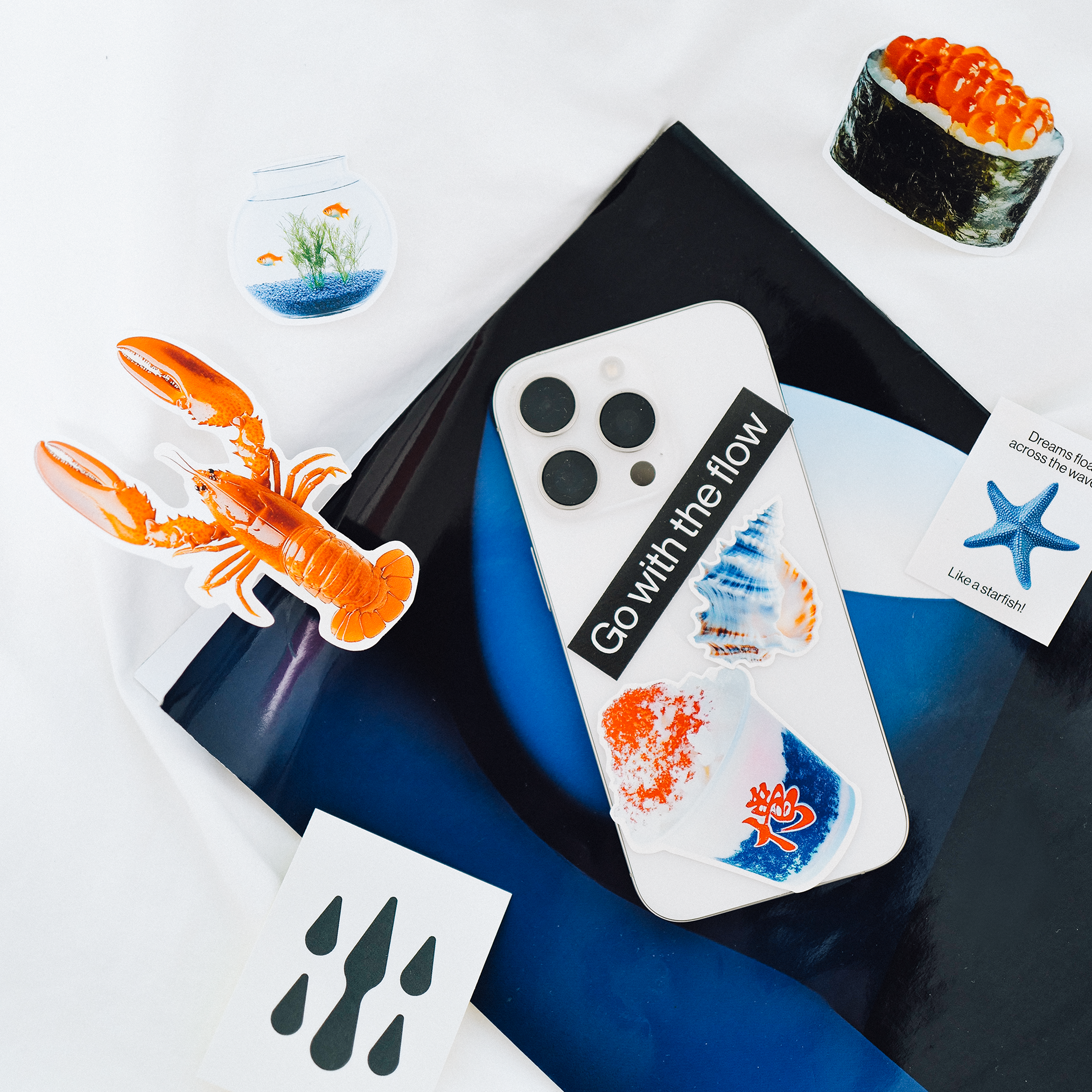 수 사주 개운 스티커 set /  Go with the flow