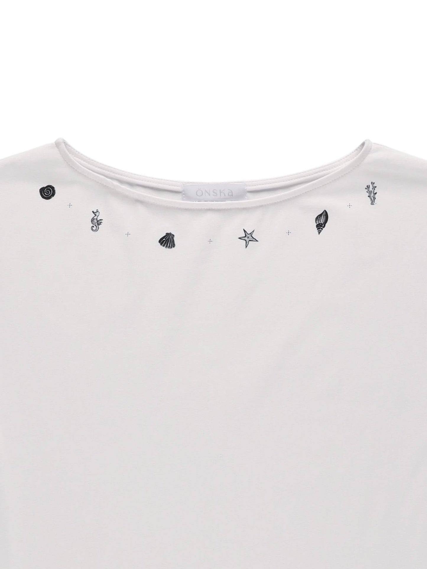 SHELL CAP SLEEVE T (WHITE)