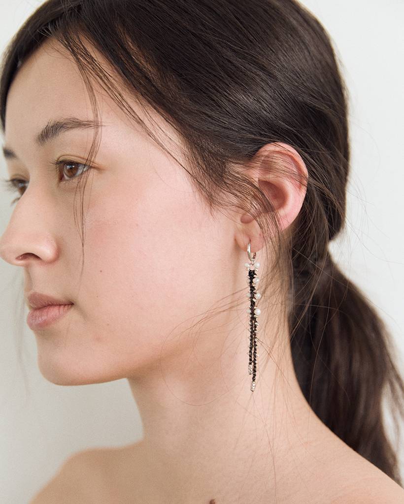 punky balloon metallic crochet earring