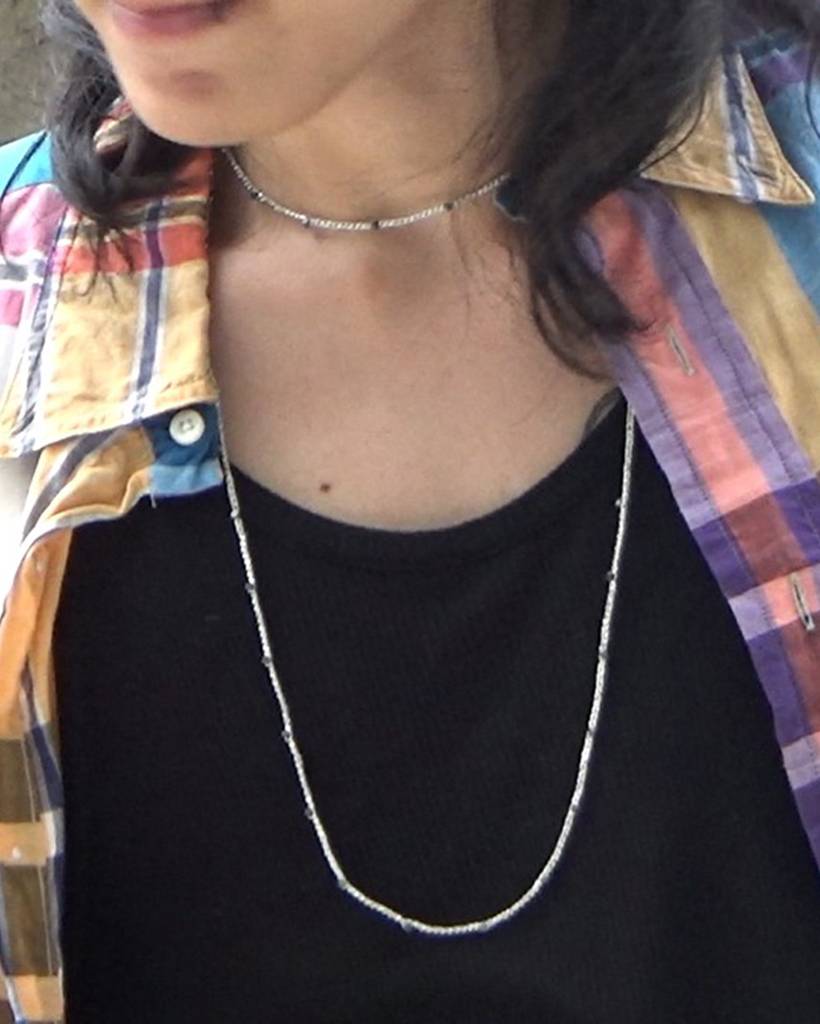 steel stone metallic crochet bodychain