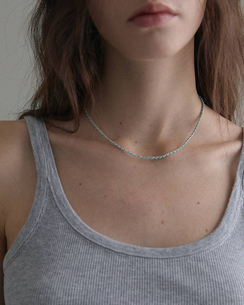 oasis salts metallic crochet necklace