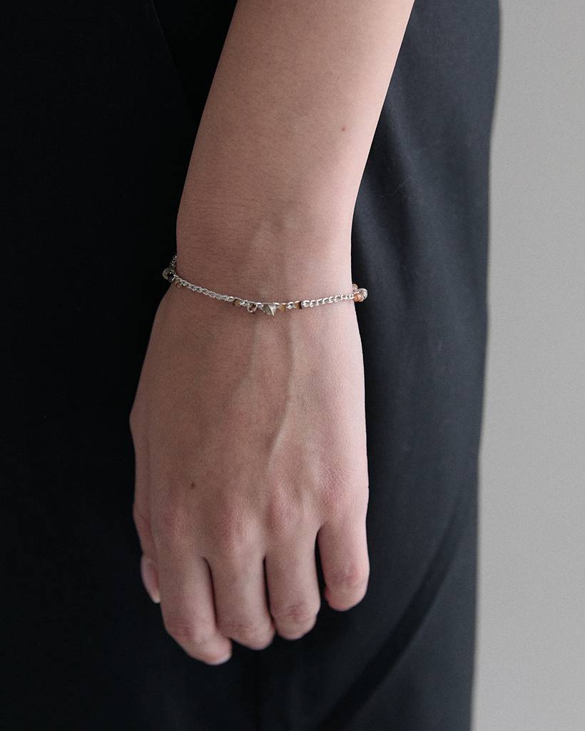 pastry and peanut metallic crochet bracelet