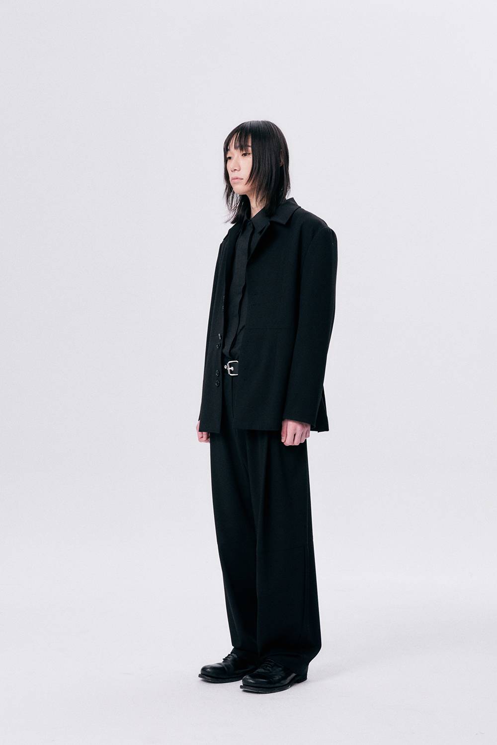 UNBALANCE COLLAR JACKET / BLACK - HALOMINIUM  할로미늄 - CAVA LIFE