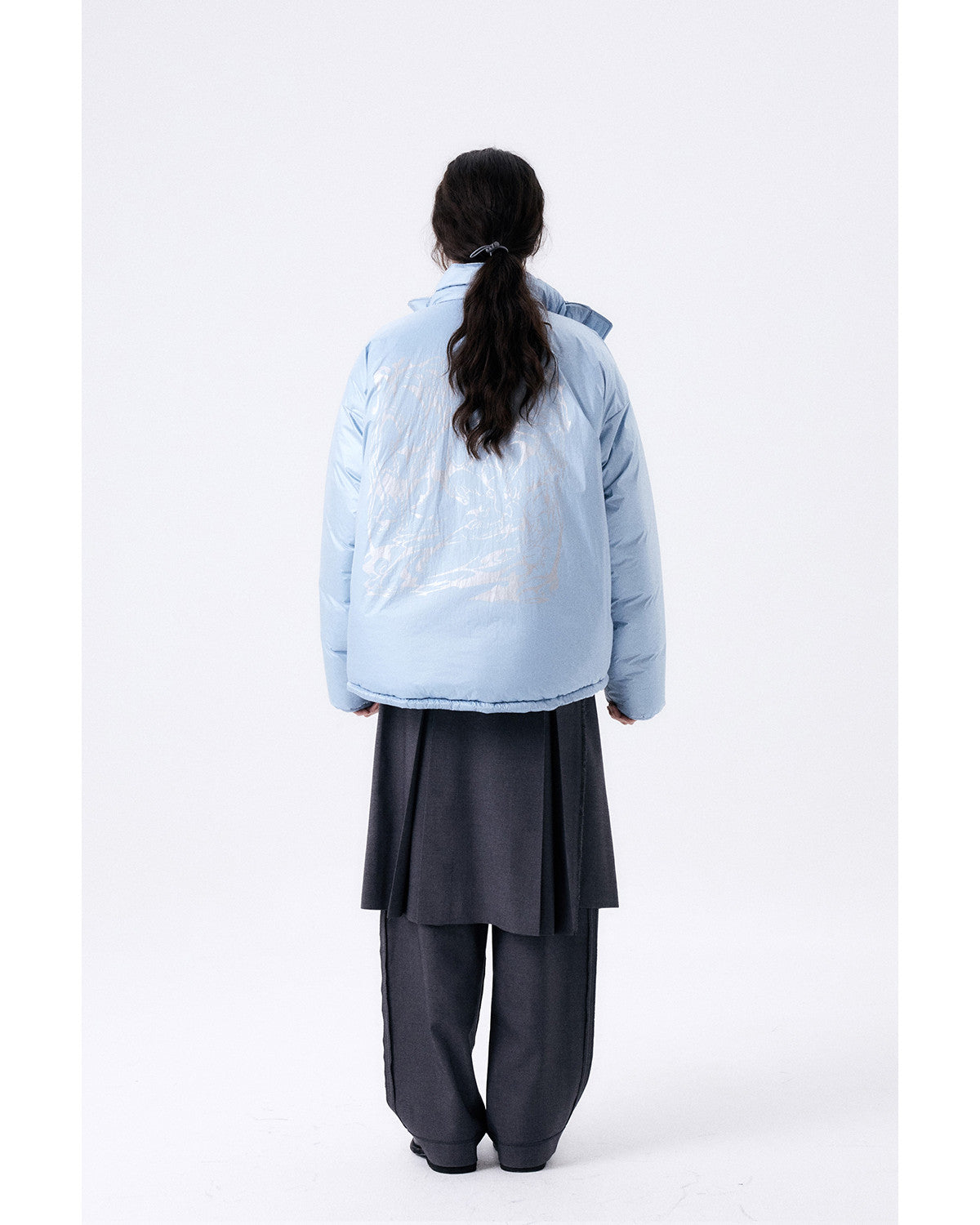 フォイルリバーシブルパディングジャケット/ブルー