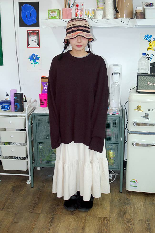 VHS PATTERN BUCKET HAT - BEIGE / BLACK - saltybutterhandworks 솔티버터핸드웍스 - CAVA LIFE