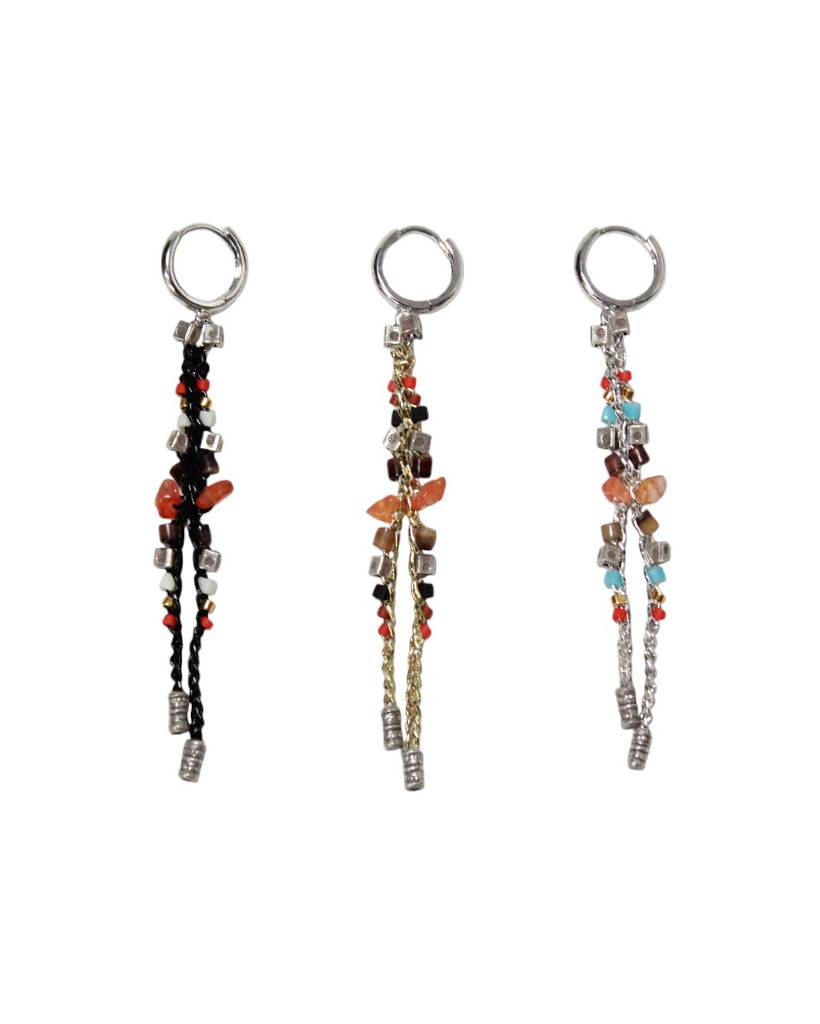 sunset bits metallic crochet earring