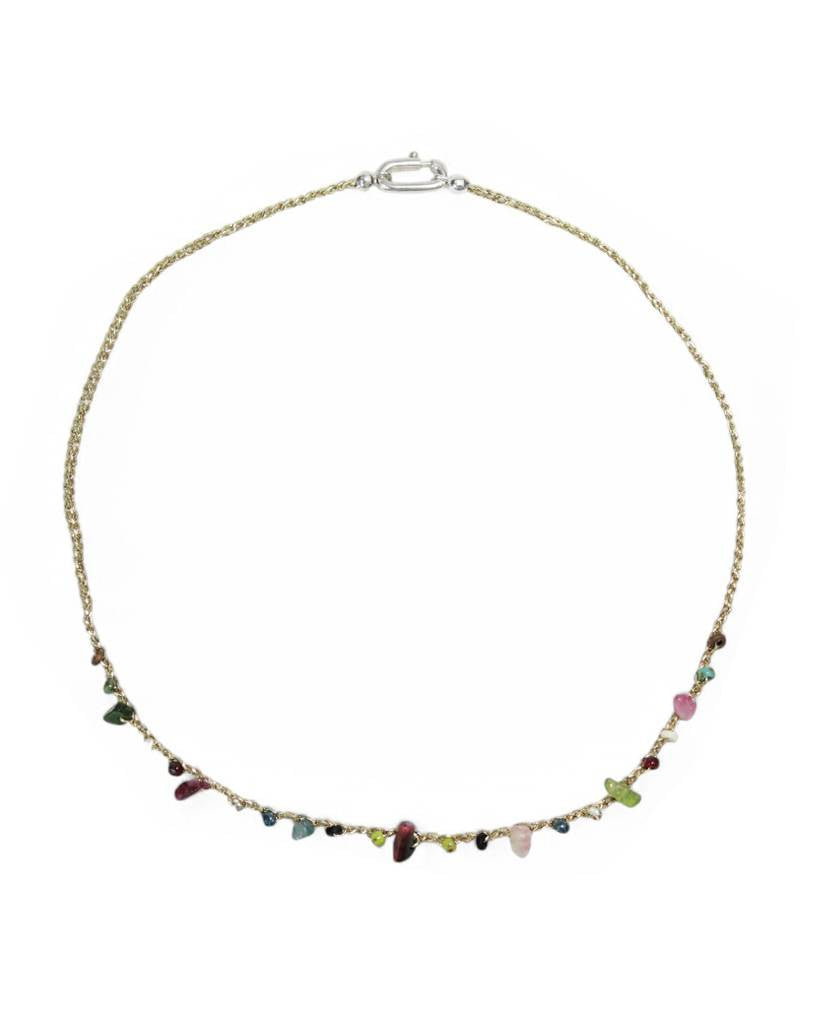 multi-chips Ⅱ metallic crochet necklace