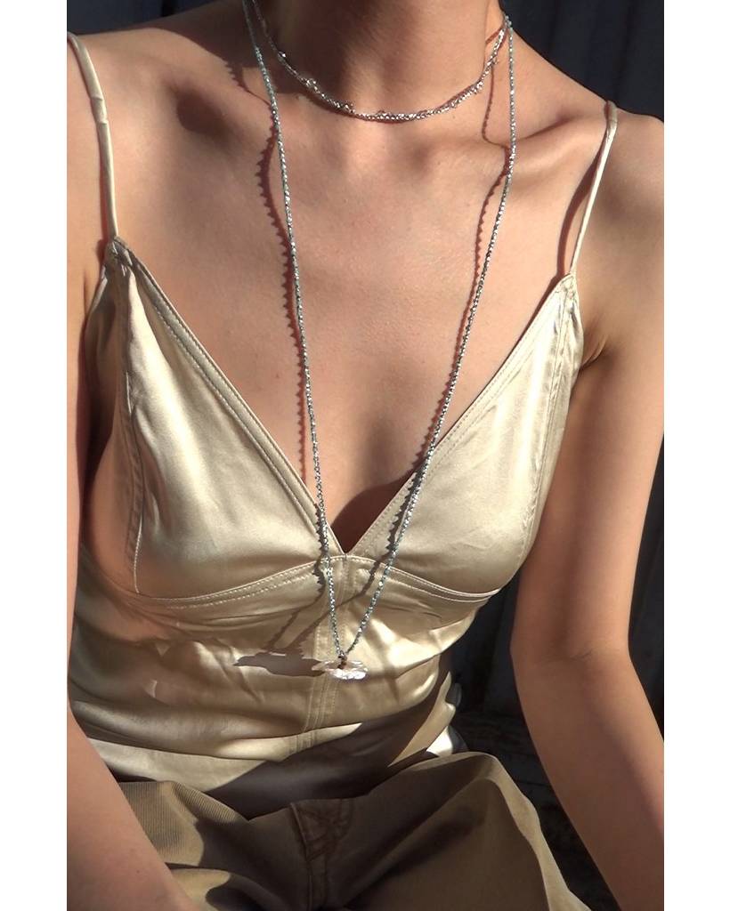 haze salts with soluna metallic crochet necklace & bodychain