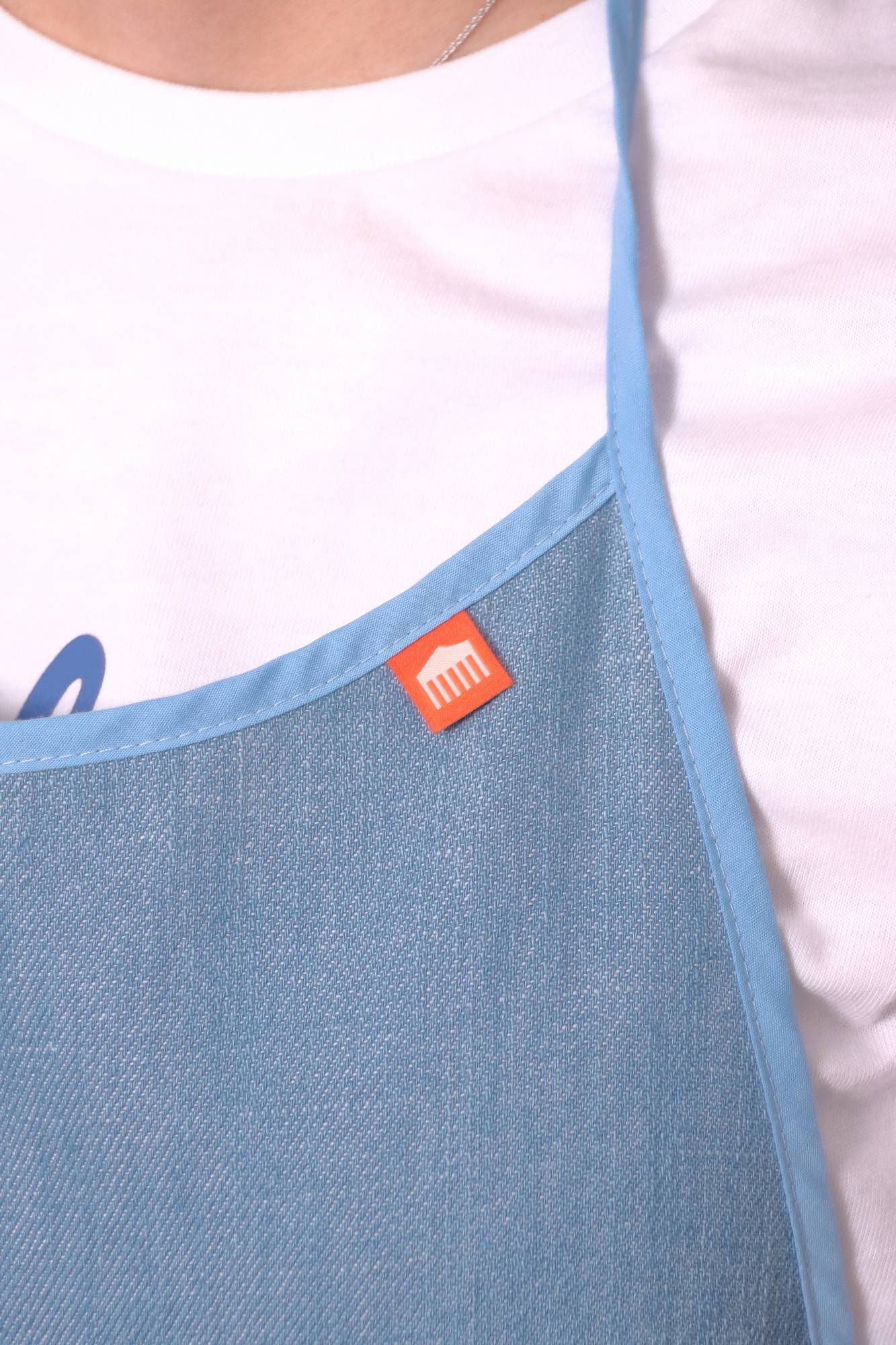 Basic Apron A in Organic cotton Denim Blue