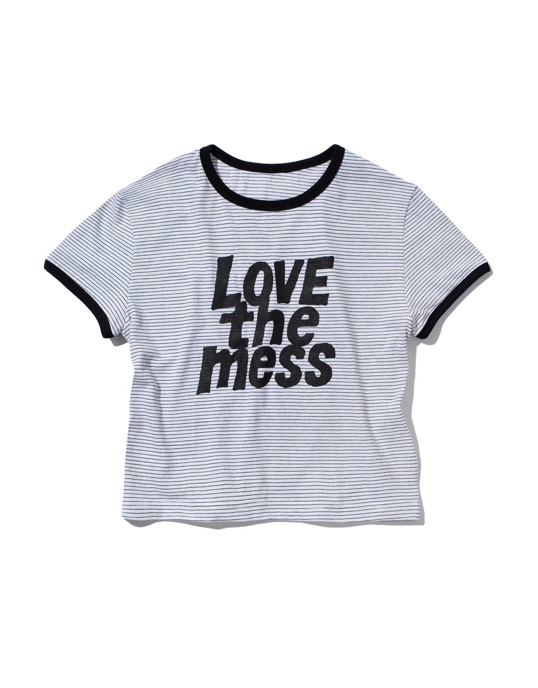 LTM Stripe Crop T-shirt (WHITE)