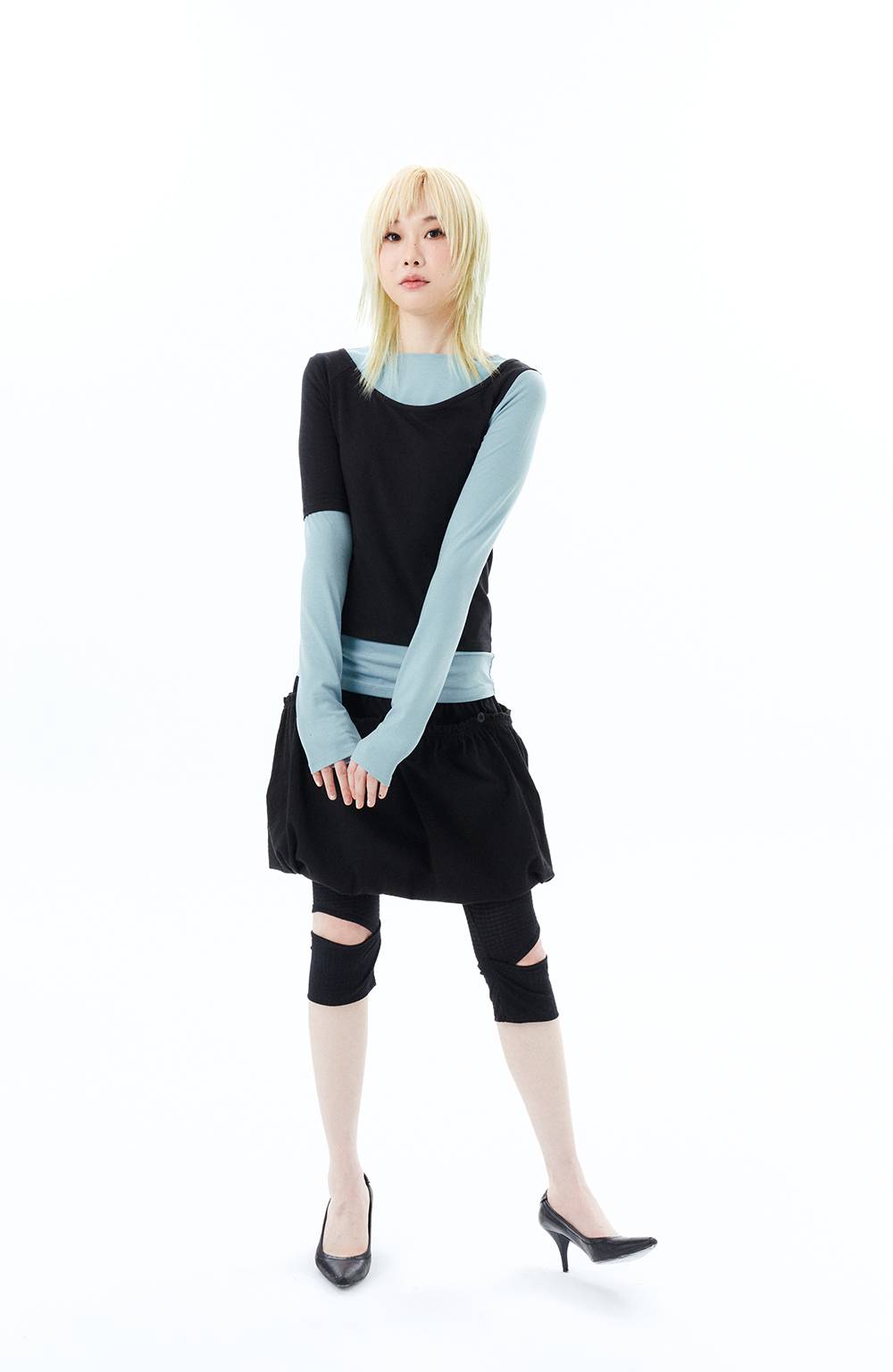 2 IN 1 LAYERED TOP / BLACK