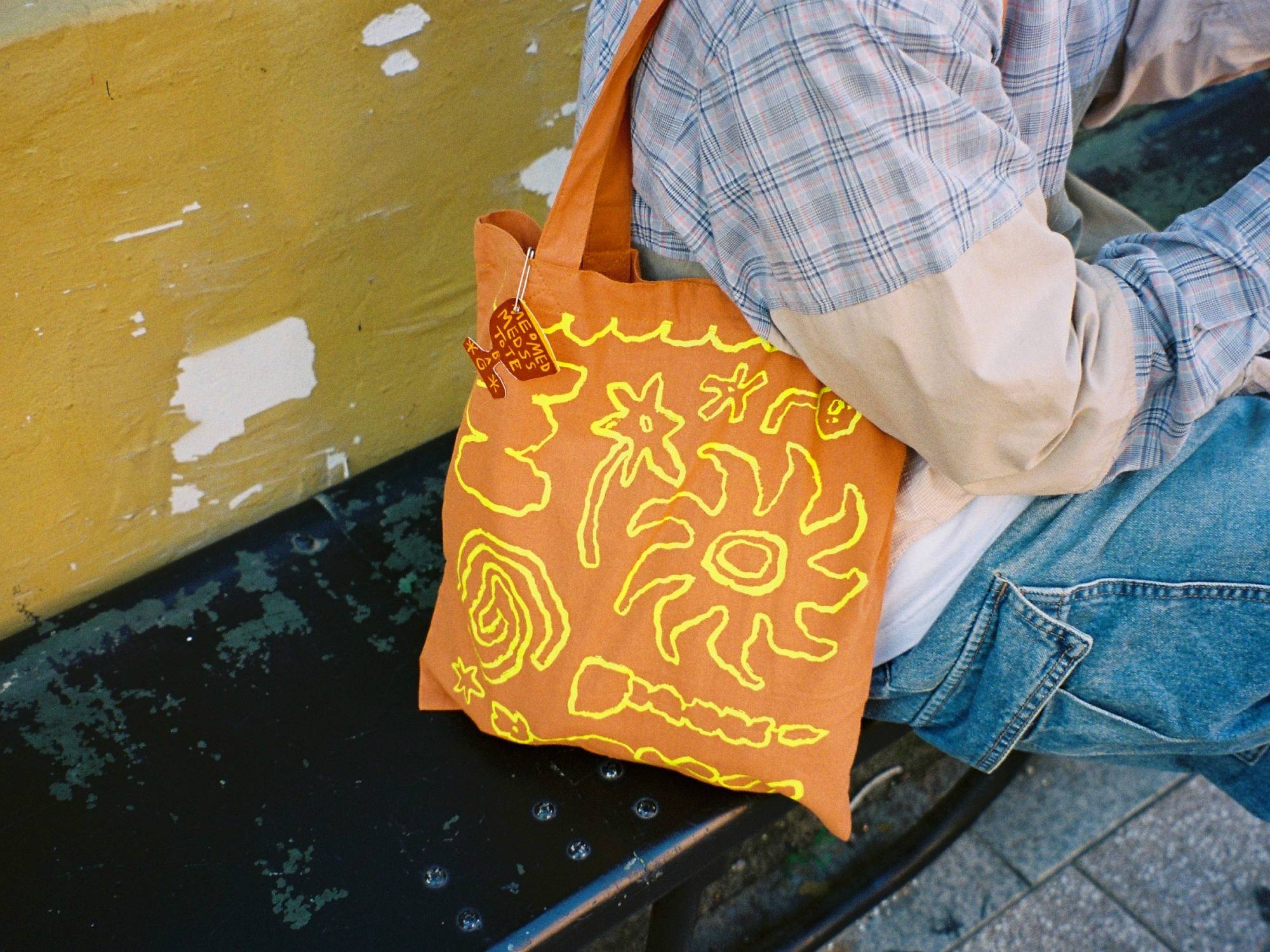 Dual Drawing Tote Bag 듀얼 드로잉 토트백 - Orange Brown