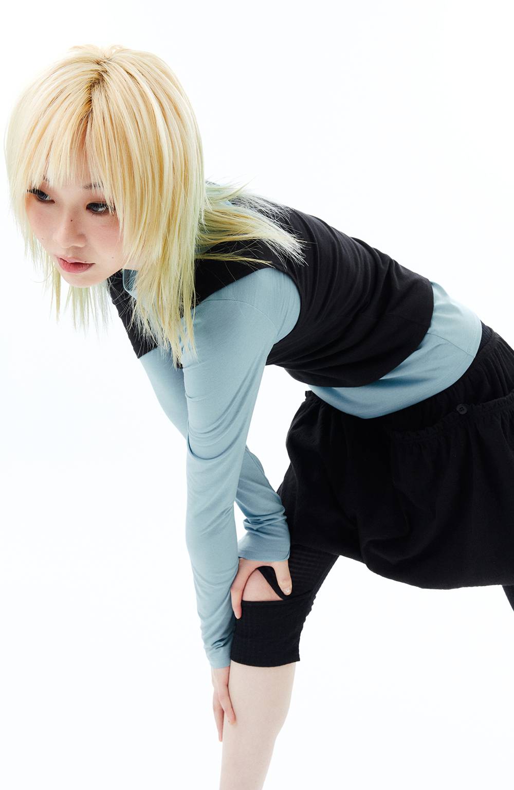 2 IN 1 LAYERED TOP / BLACK