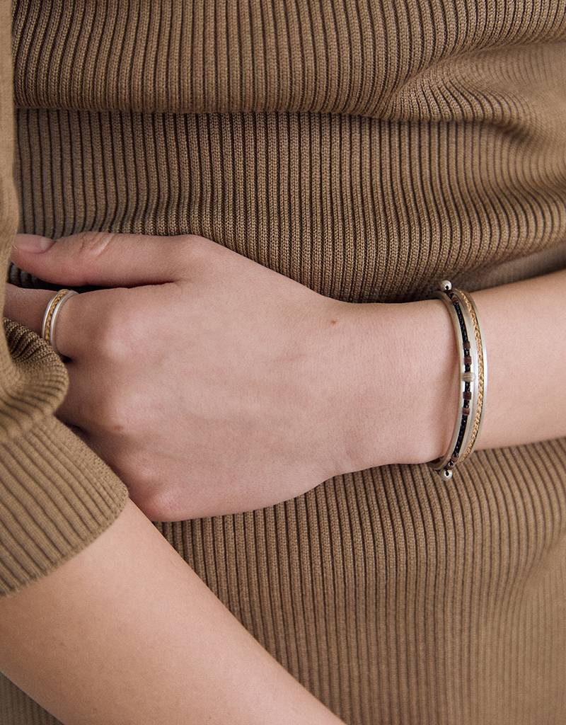 pastry and peanut crochet bangle