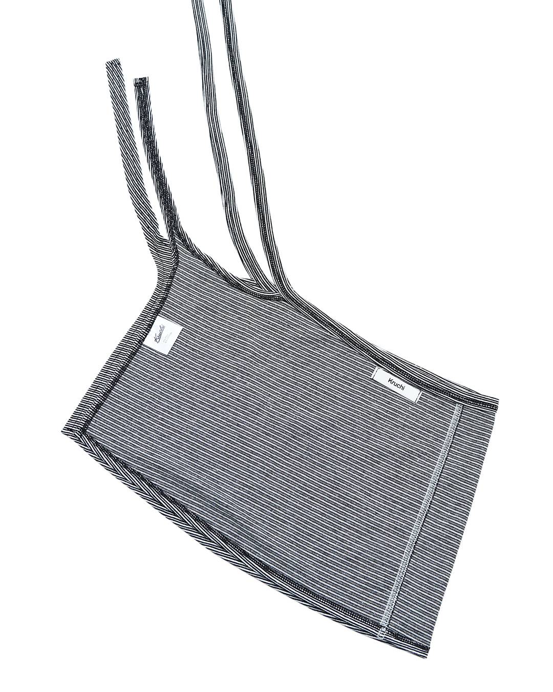 Stripe Wrap SHORT SKIRT (BLACK) WOMENS