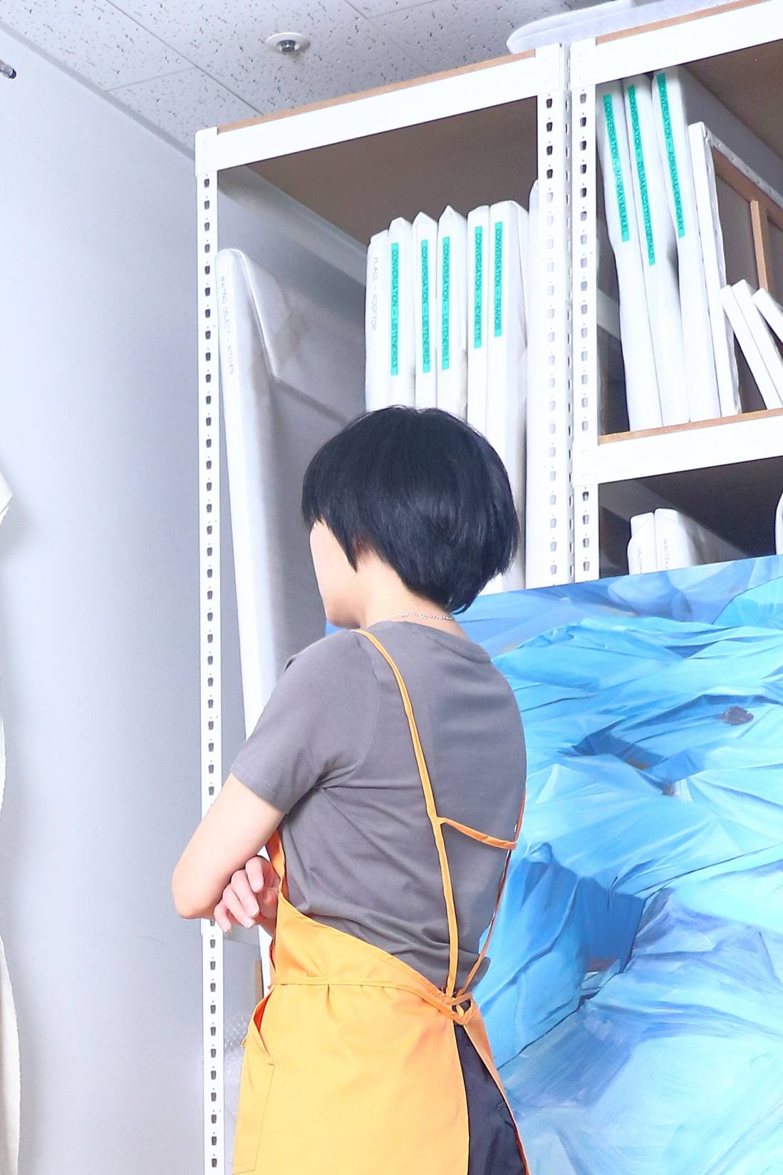 Basic Apron H in Tangerine