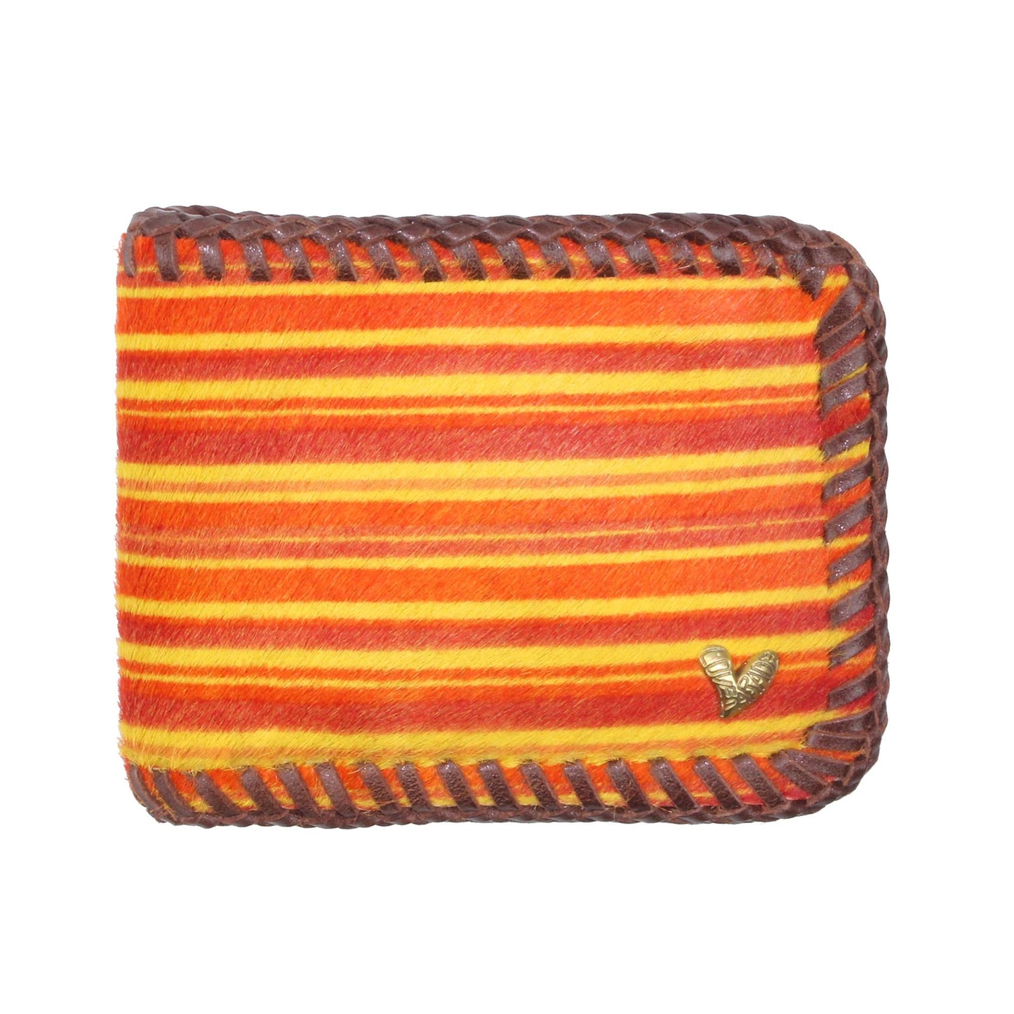 BIFOLD WALLET(Unborn Calf-skin) - Orange stripe - LOVE PARADE 러브퍼레이드 - CAVA LIFE