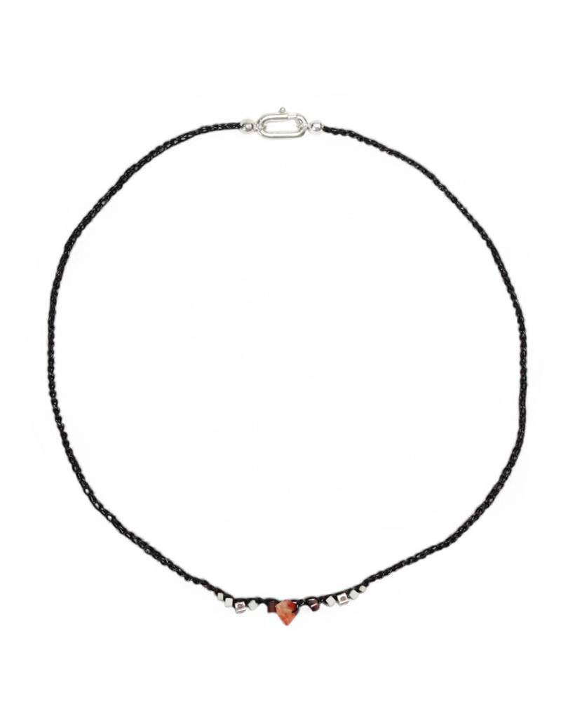 sunset bits metallic crochet necklace