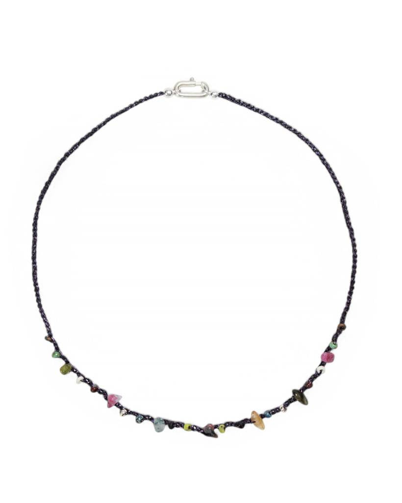 multi-chips Ⅱ metallic crochet necklace