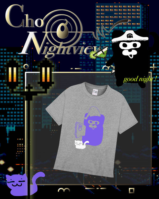 OIB² 앗쿠와 쵸쵸 굿나잇 티셔츠 스톤