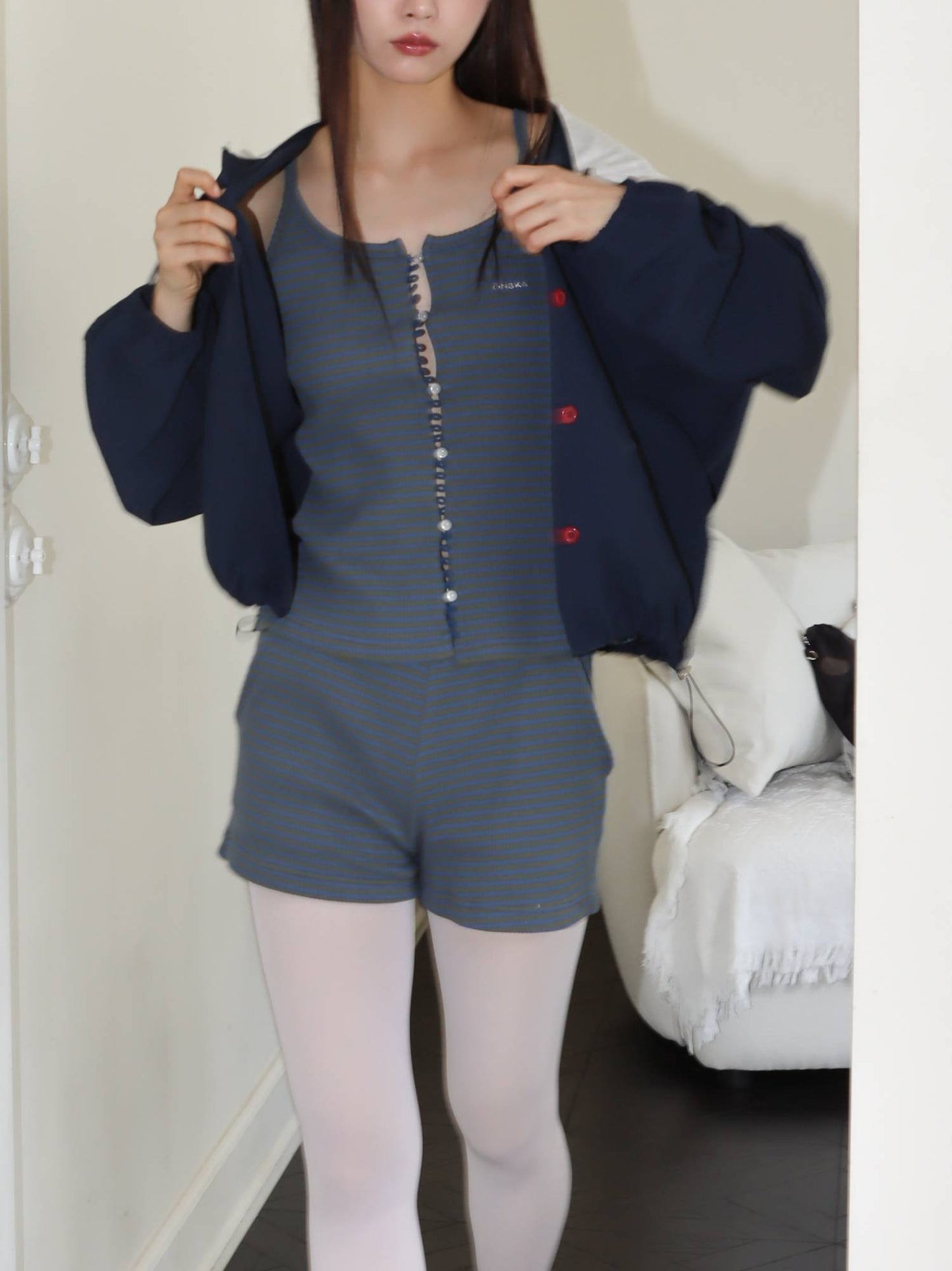 STRIPE JERSEY SET UP (BLUE)