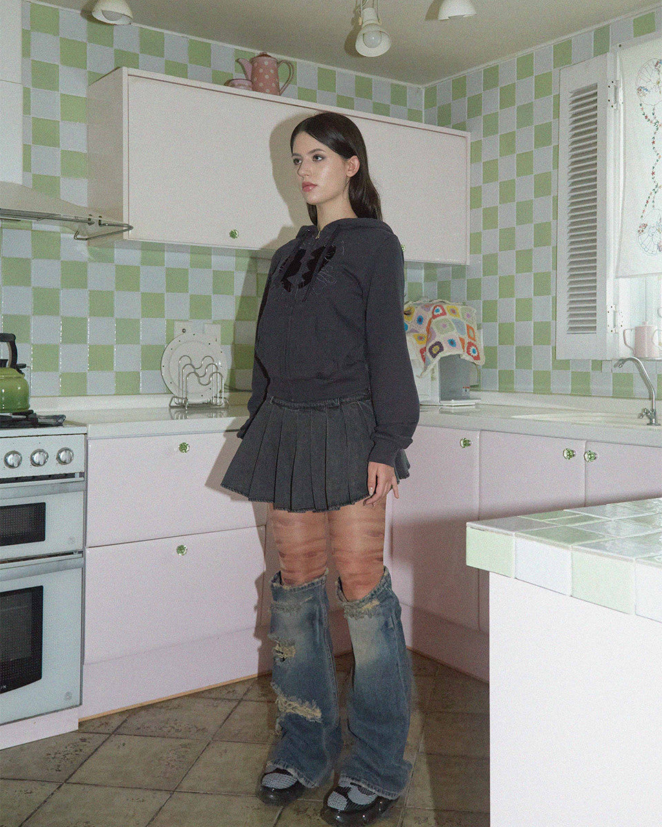 Broken Heart zip-up hoodie GRAY - KATER 카터 - CAVA LIFE