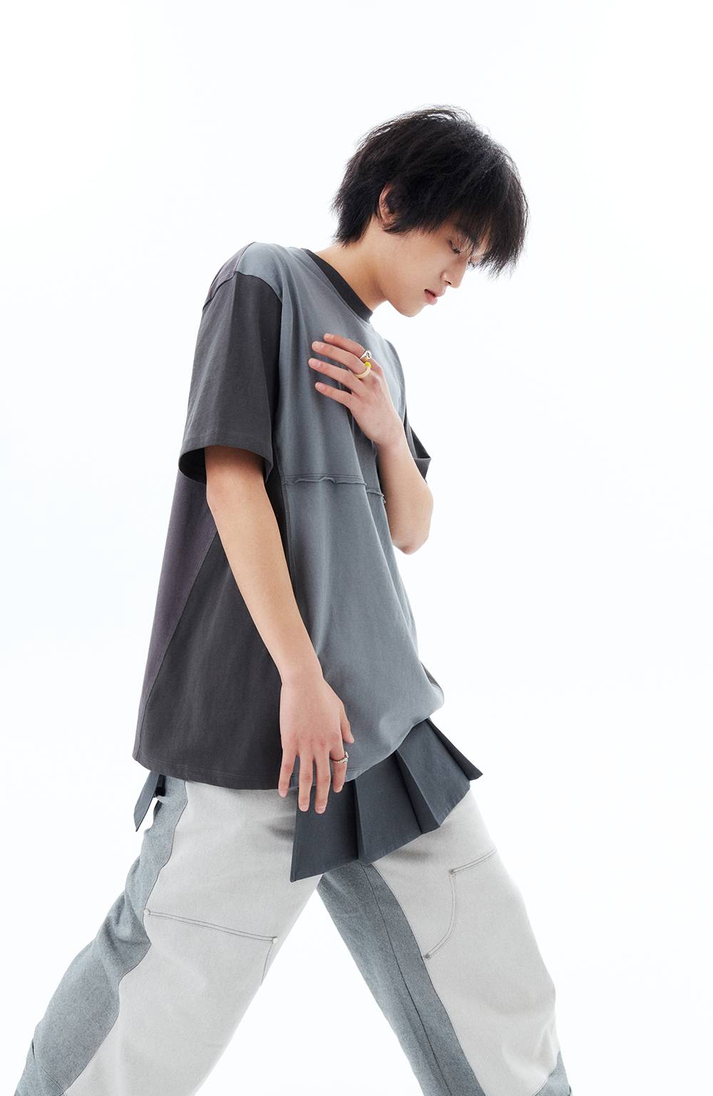 TRICOLOR TEE / GRAY
