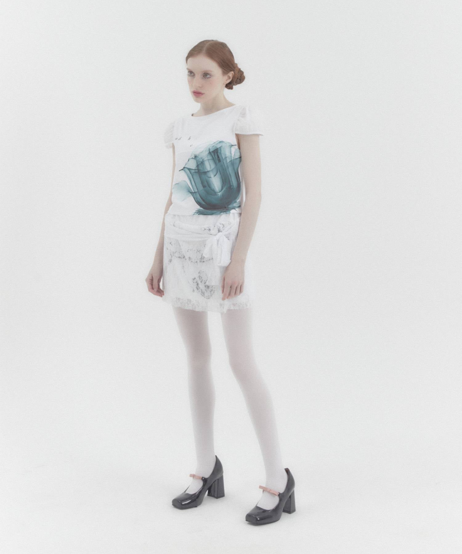 Precious Key Lace Skirt WHITE