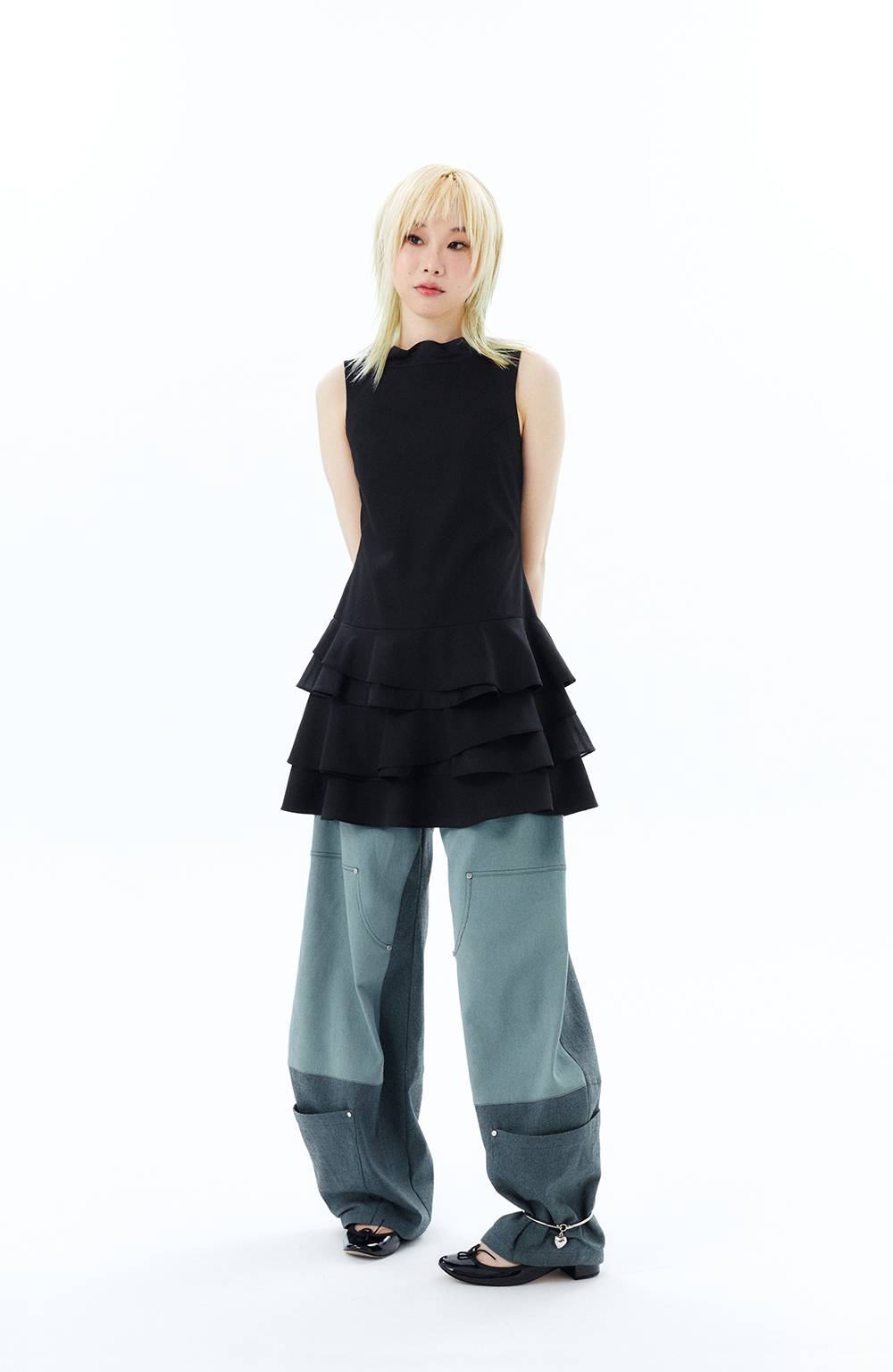 HEM POCKETS JEANS 2 / GREEN