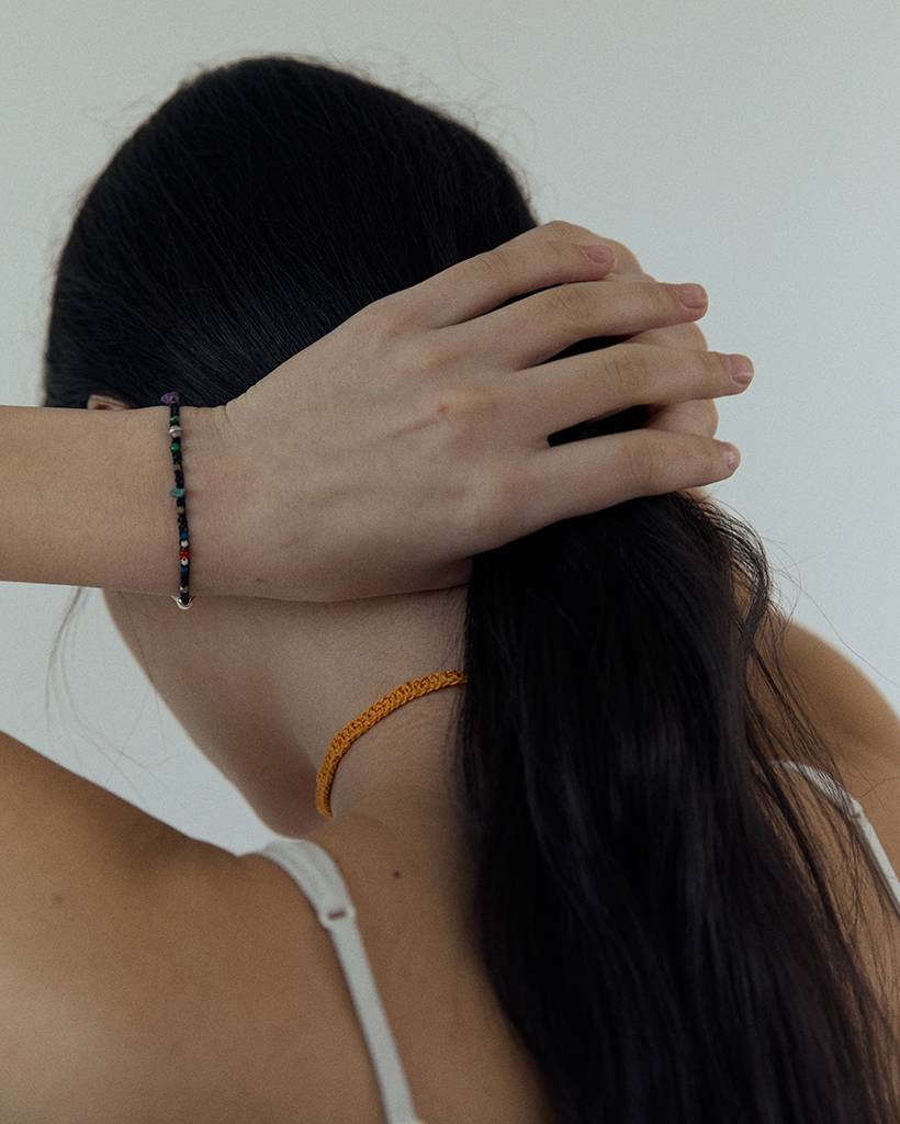 crochet choker/ orange