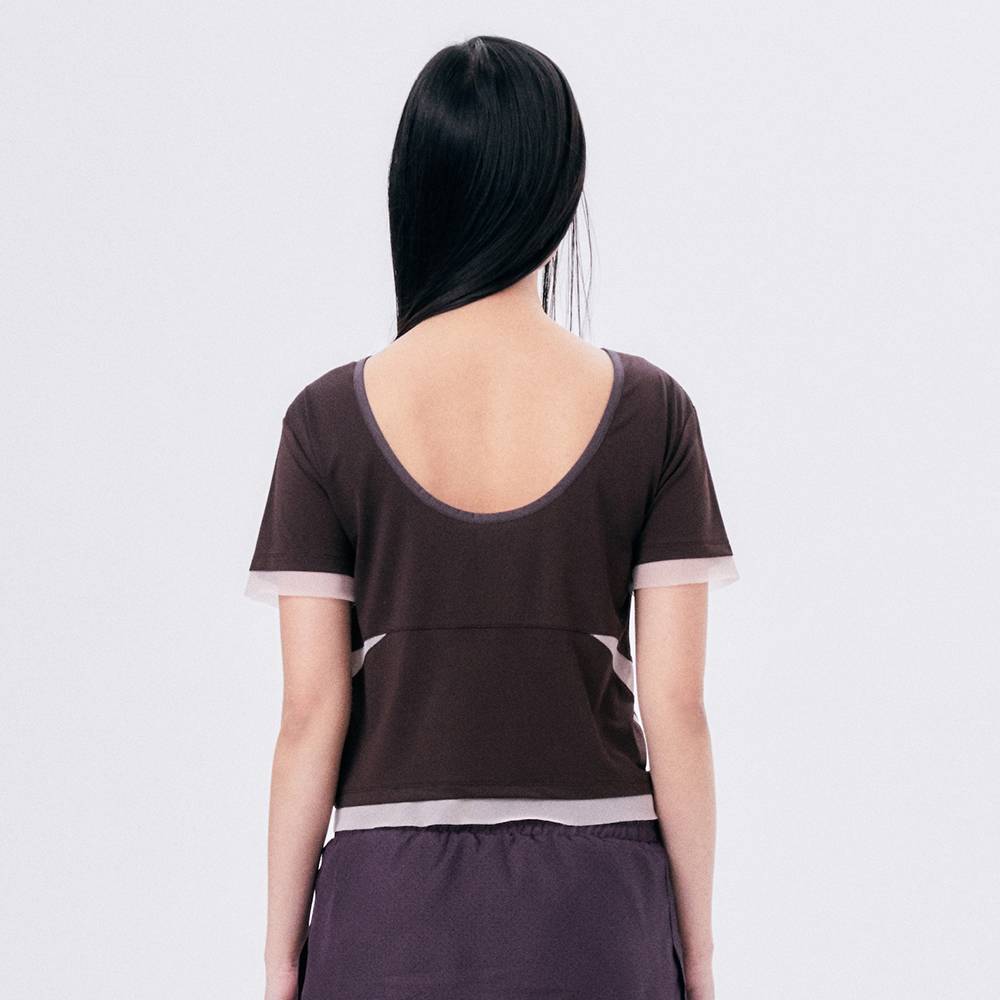 MESH SPORTS TEE / BROWN - HALOMINIUM  할로미늄 - CAVA LIFE