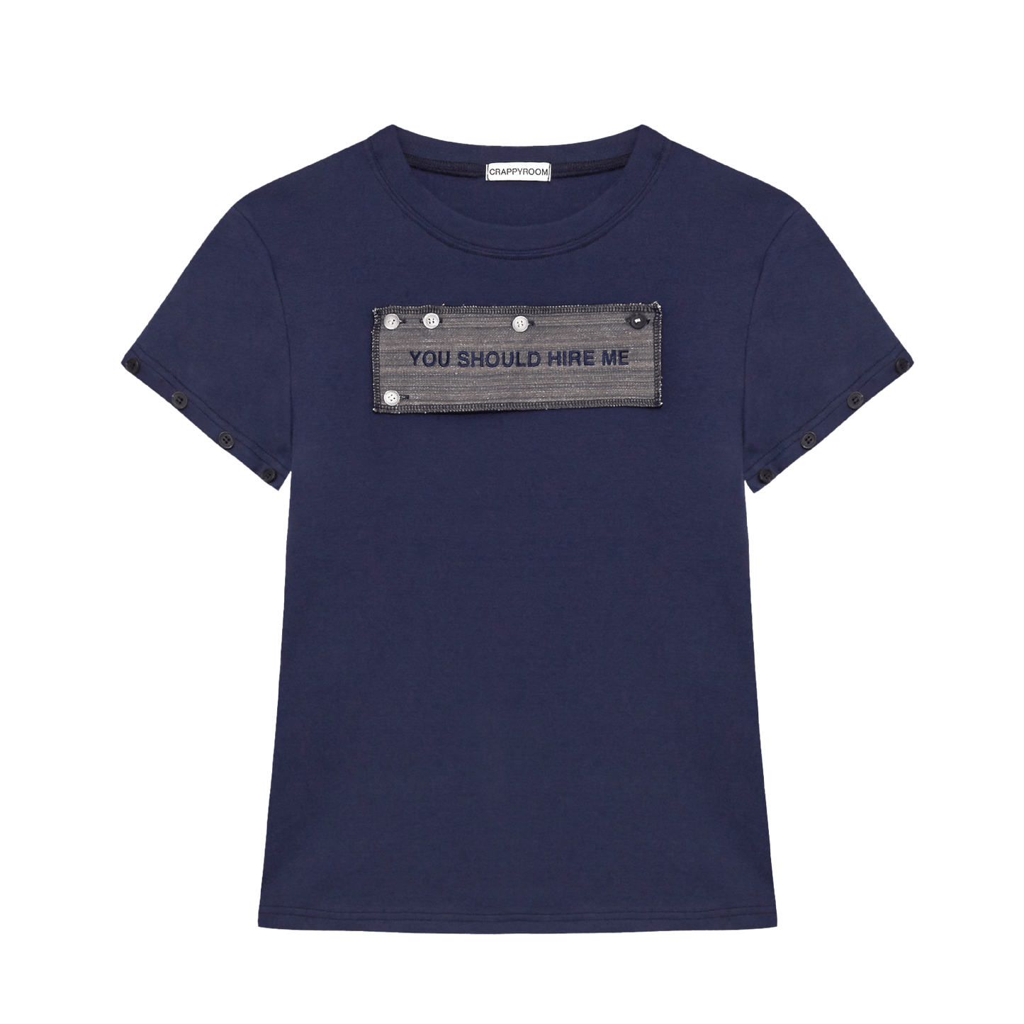 "HIRE ME" CONVERTIBLE LONG SLEEVE (NAVY)