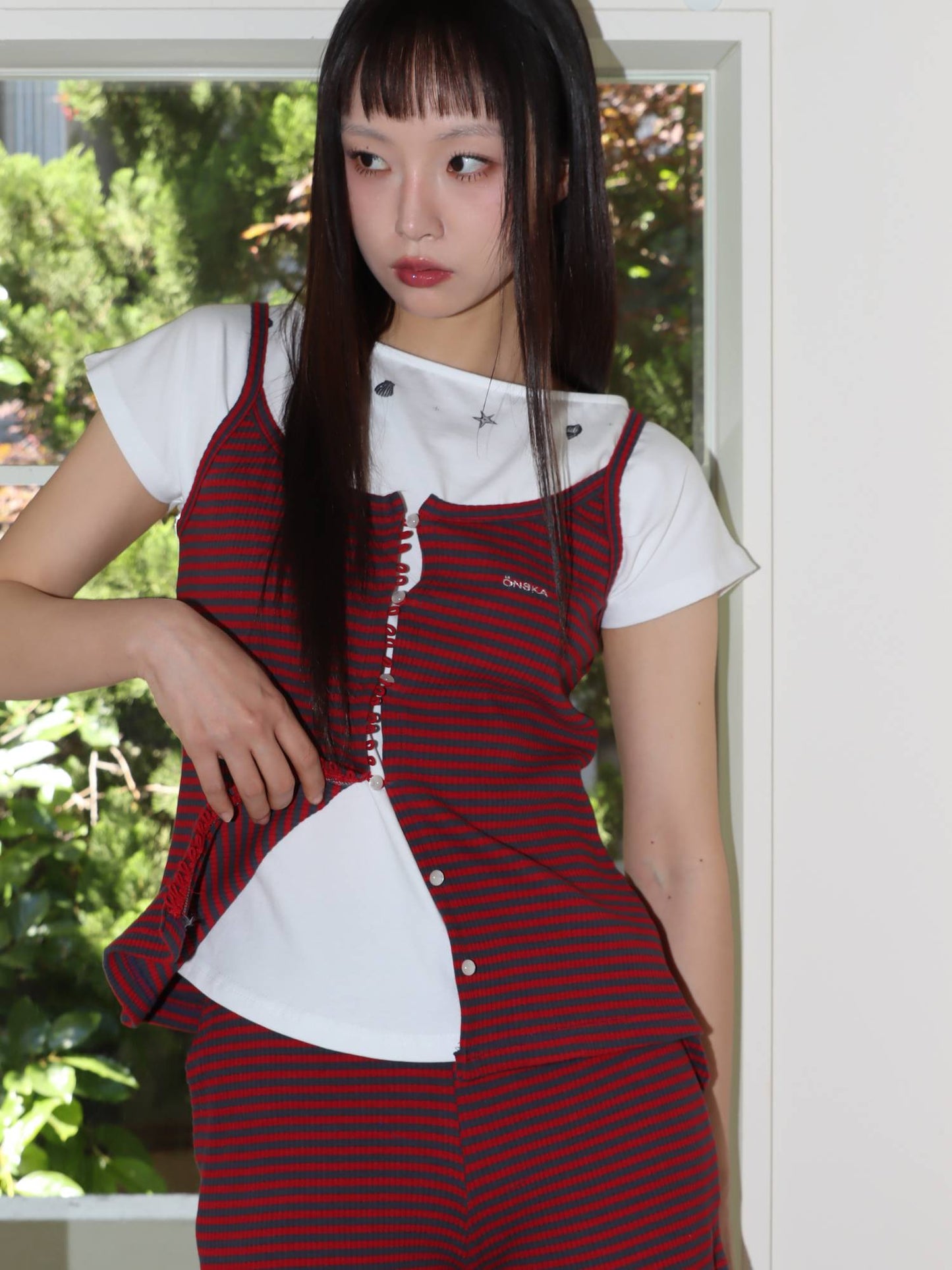 SHELL CAP SLEEVE T (WHITE)