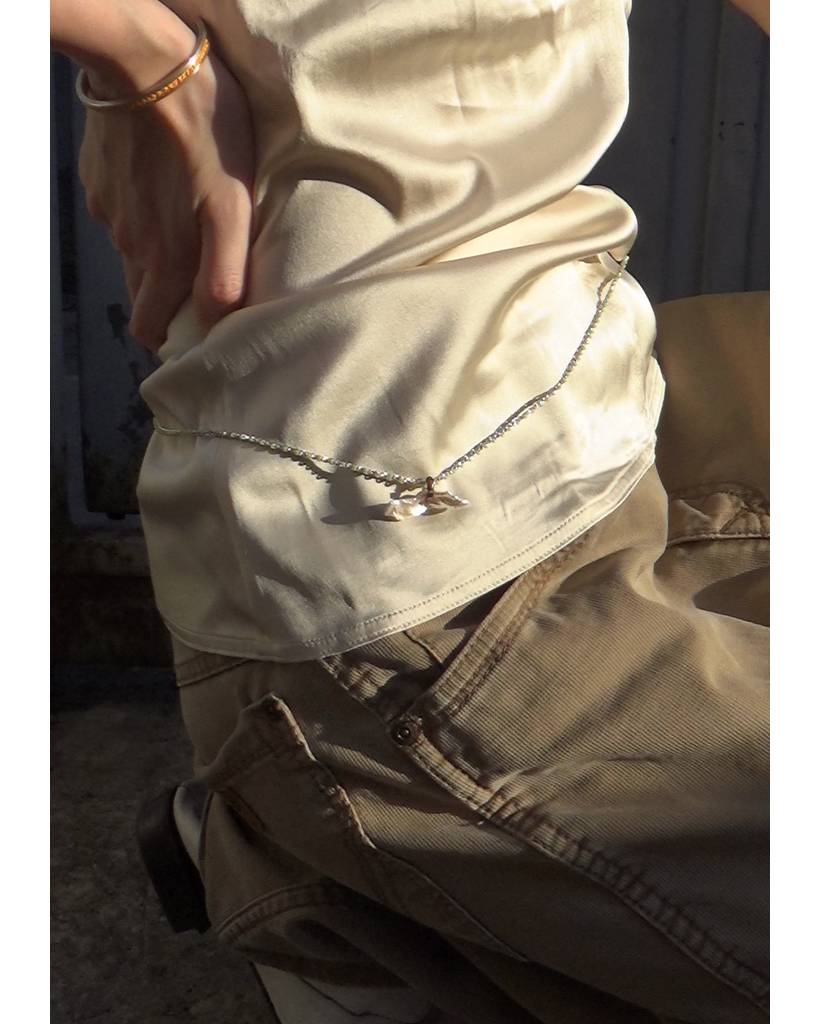 haze salts with soluna metallic crochet necklace & bodychain