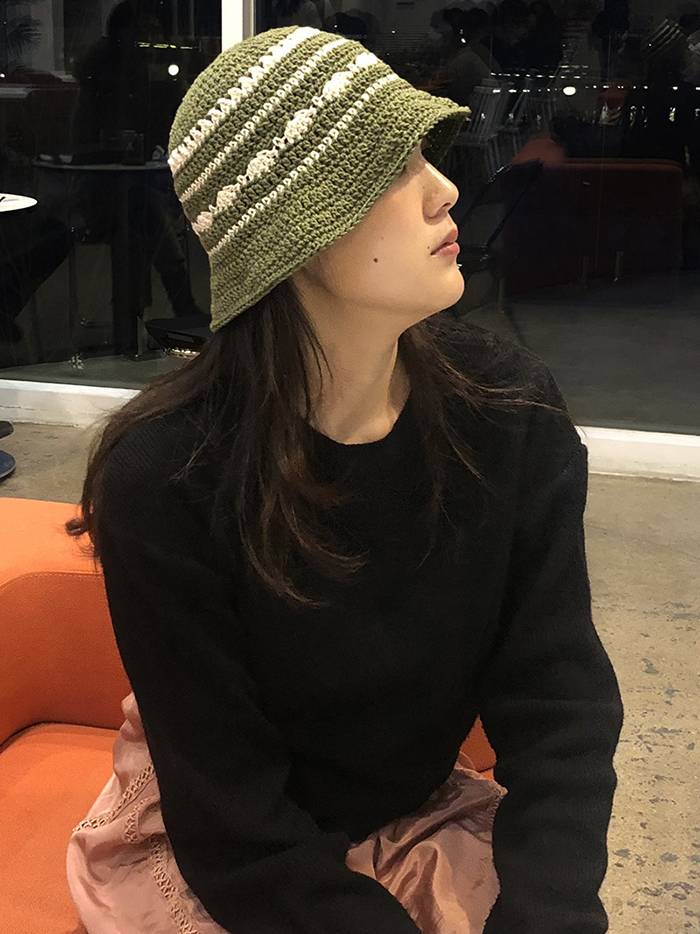 White Shell Bucket / 화이트 쉘 버킷햇 - Khaki - saltybutterhandworks 솔티버터핸드웍스 - CAVA LIFE