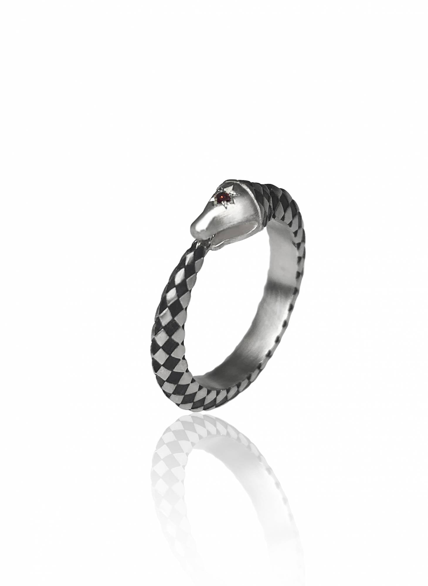 게브 가넷 유화 3mm 뱀반지 - Sekhmet 세크메트 - CAVA LIFE