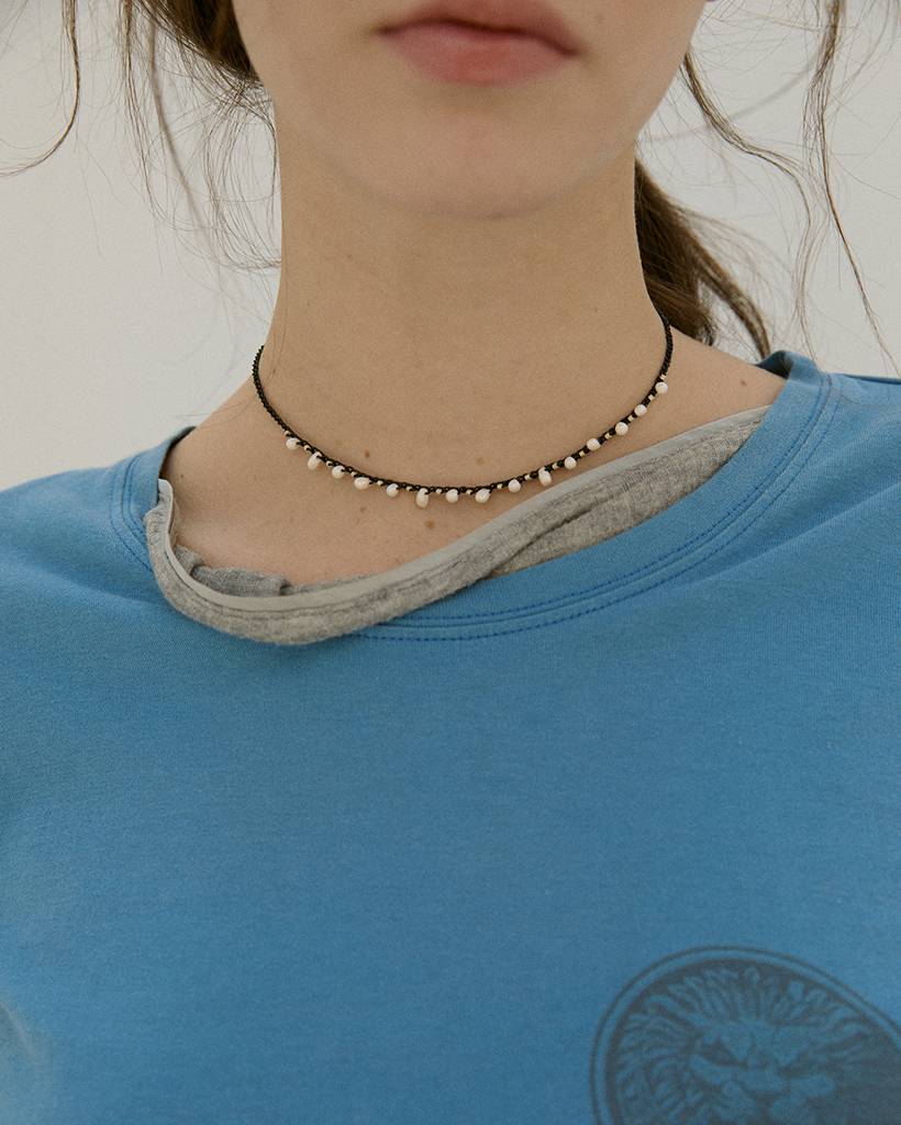 punky balloon metallic crochet necklace