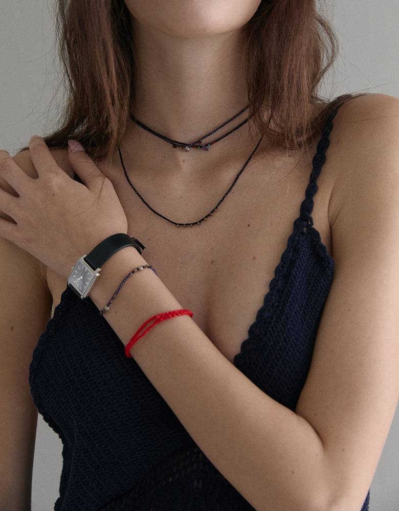 crochet bracelet/ red