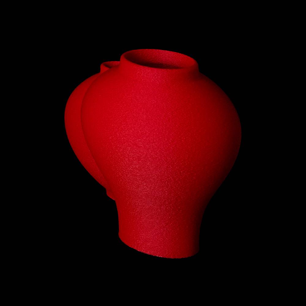 겹쳐진 작은 매병과 달항아리_레드