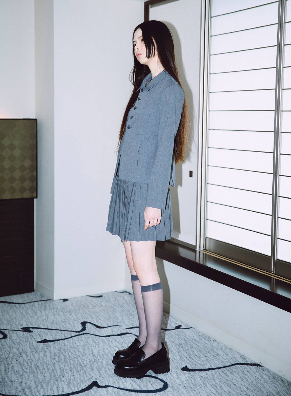 DOUBLE-BUTTON JACKET / GRAY