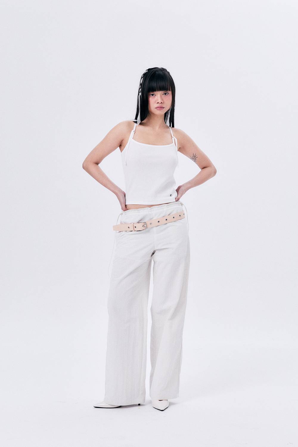 SIDE MESH ELASTIC STRING PANTS / ECRU - HALOMINIUM  할로미늄 - CAVA LIFE