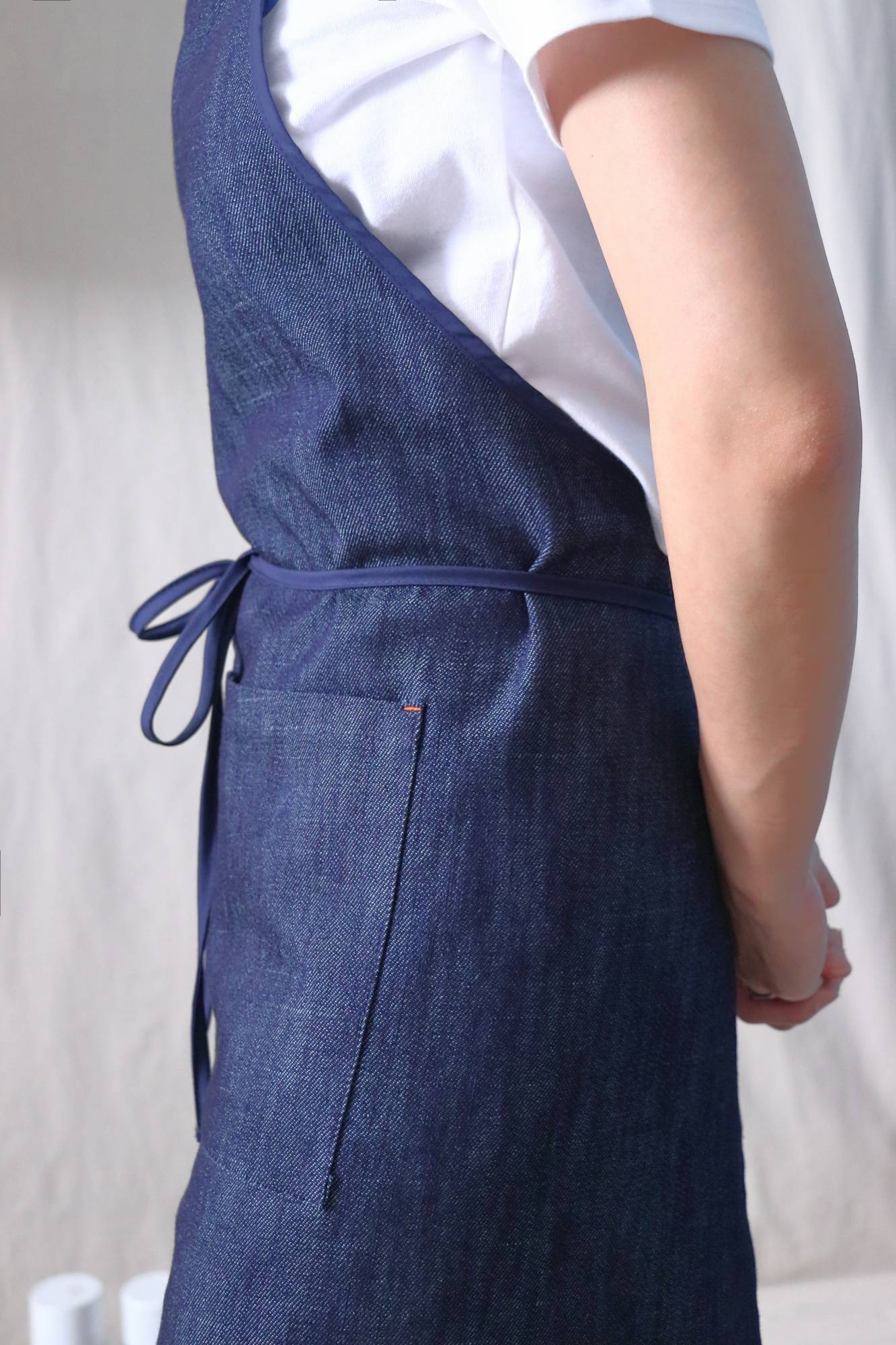 Basic Apron A in Organic cotton Denim Indigo