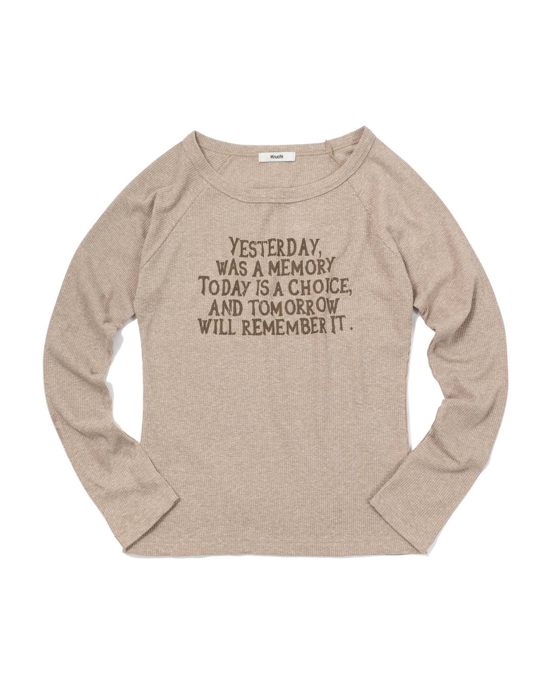 Yesterday waffle long-sleeved (BEIGE) WOMENS