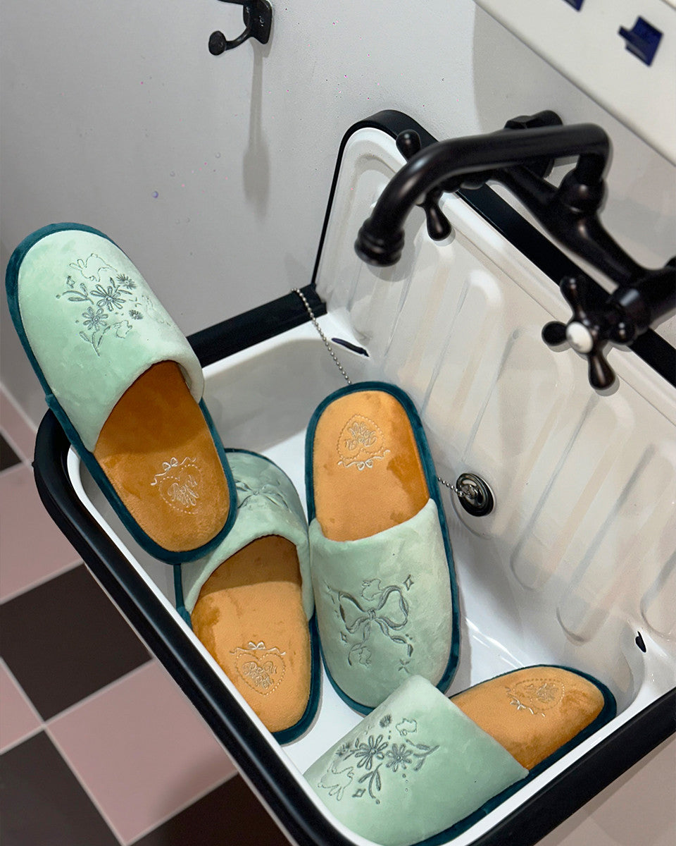 큐티 버니 룸슈즈 그린 - POUPPET - CAVA LIFE