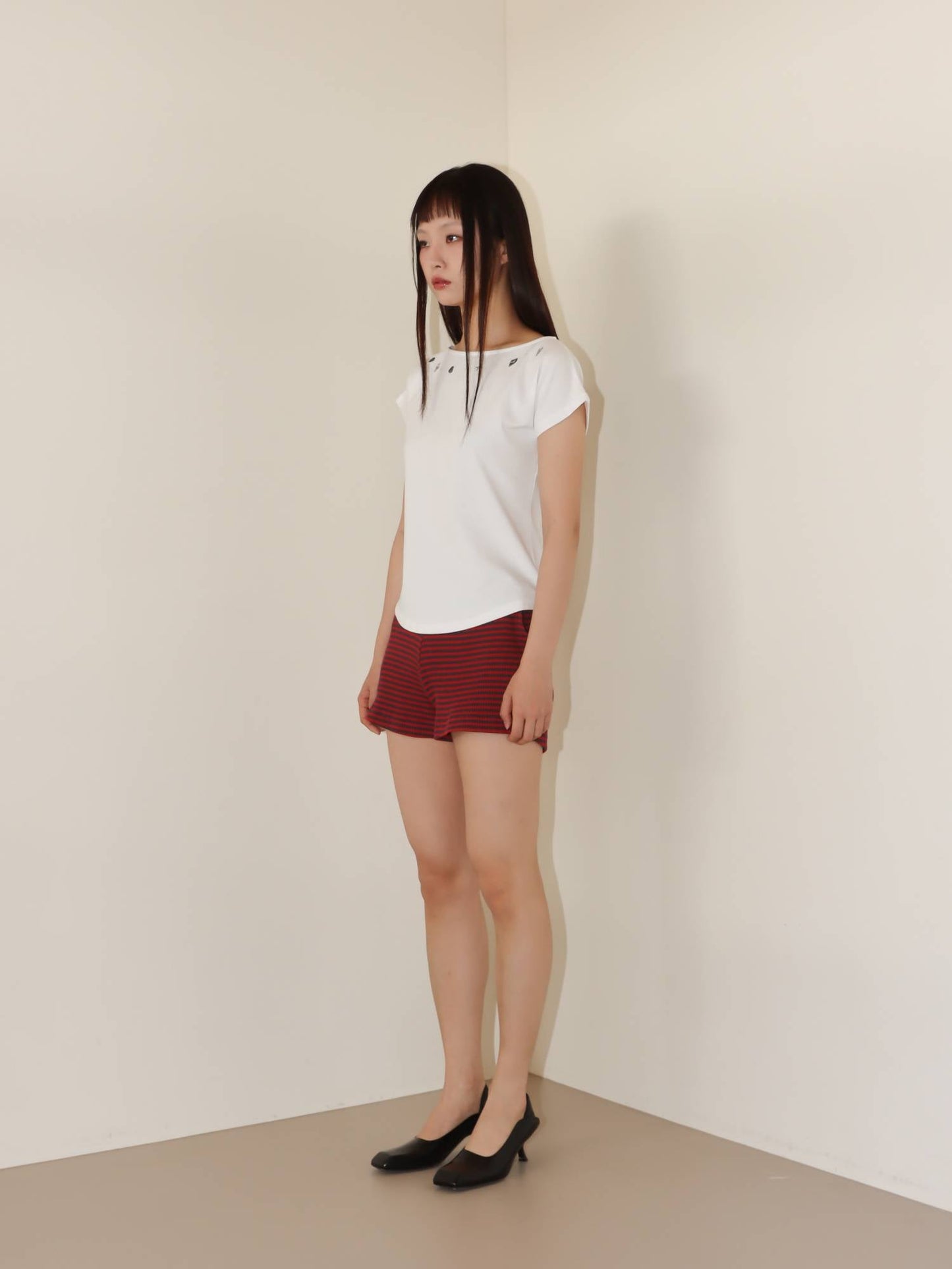 SHELL CAP SLEEVE T (WHITE)