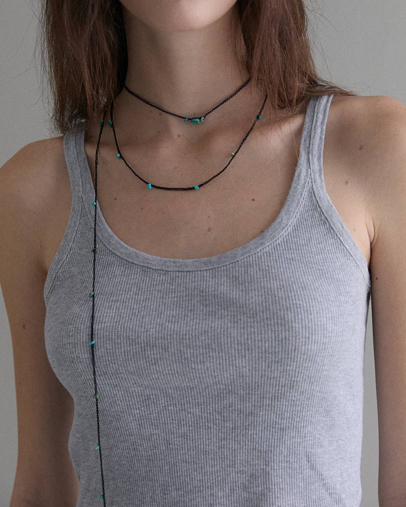 turquoise chips metallic crochet bodychain