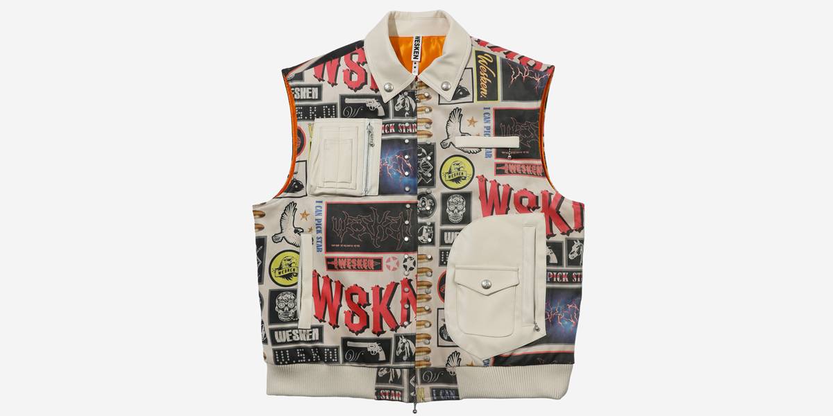 MA-1 BATTLE GRAPHIC STUD DETAILED PADDED VEST(NATURAL) - WESKEN - CAVA LIFE