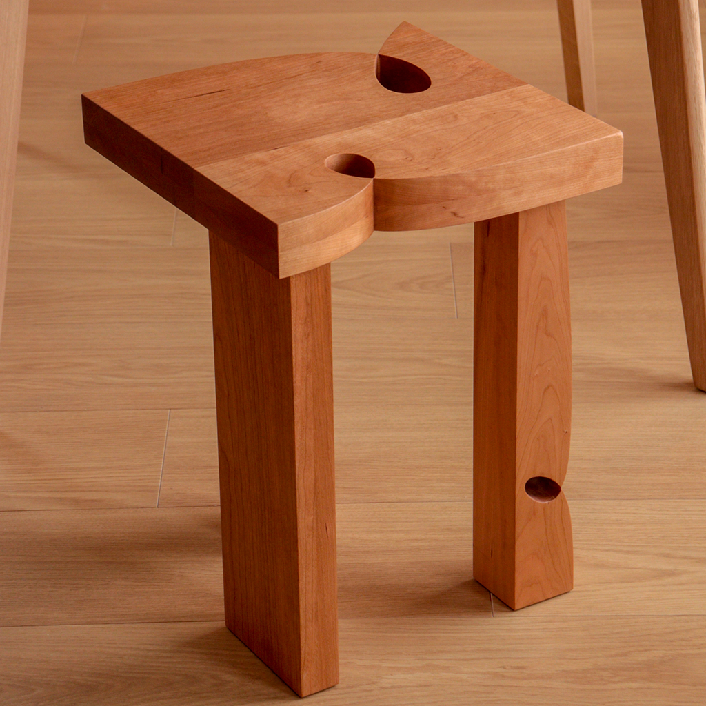 Curly Stool 001 | Cherry