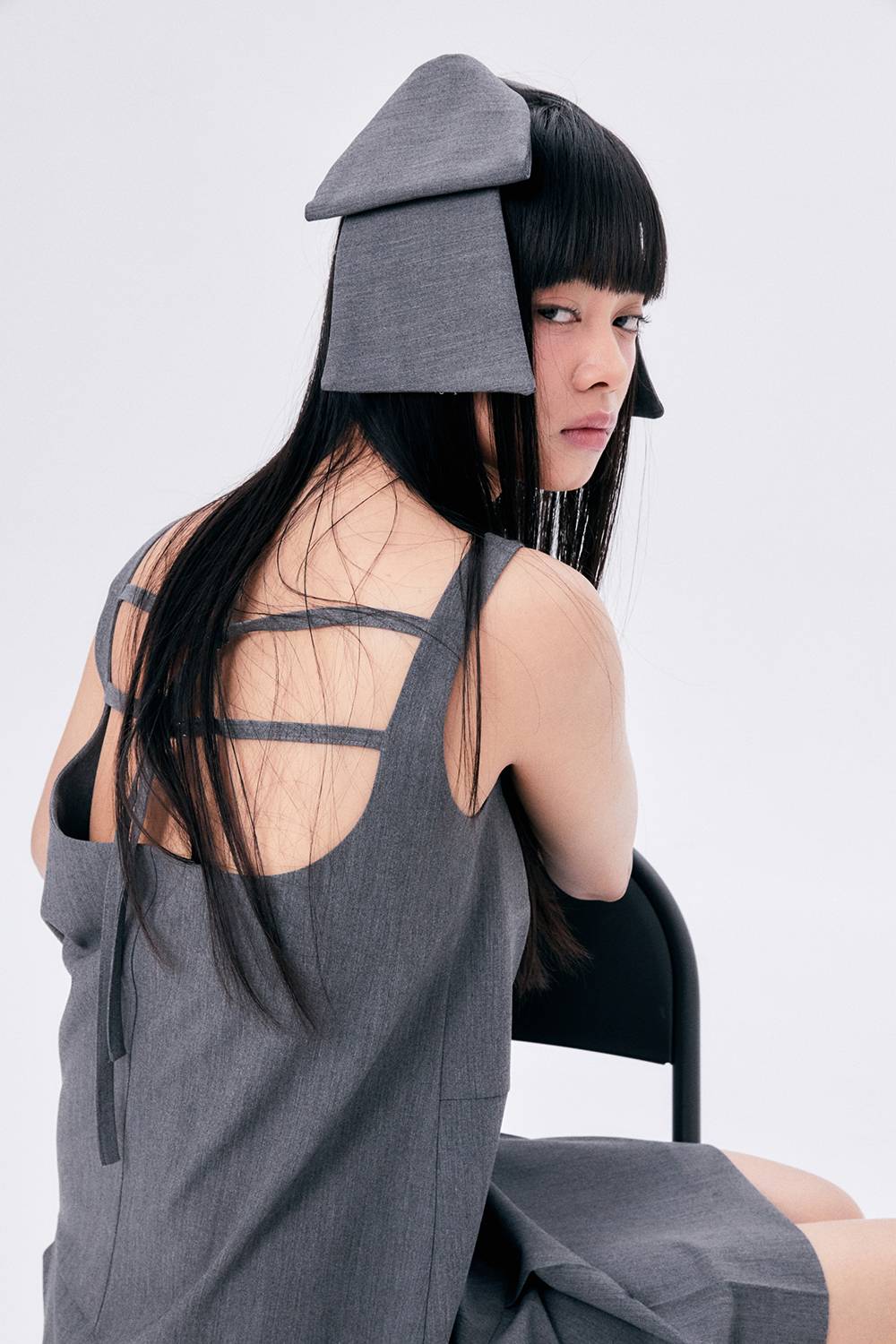 MINI SCHOOL DRESS / GRAY - HALOMINIUM  할로미늄 - CAVA LIFE