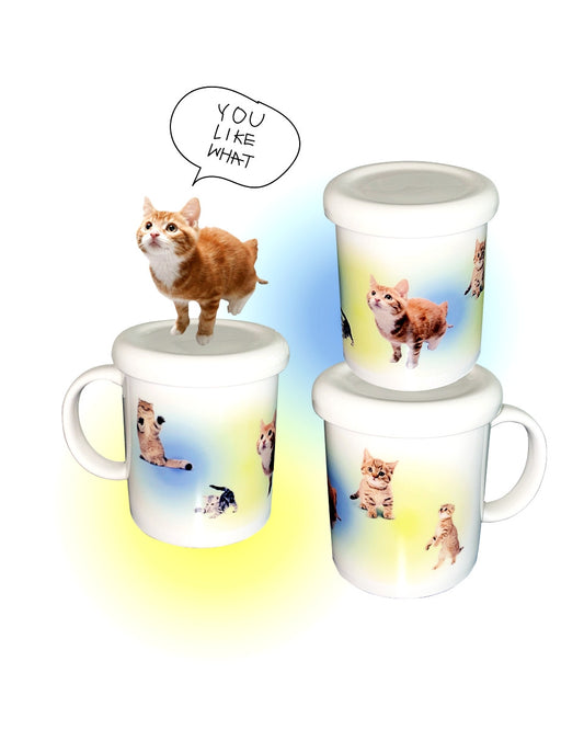 그라데이션 캣 머그 (블루&옐로우) - you like what 유라이크왓 - CAVA LIFE